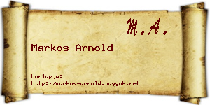 Markos Arnold névjegykártya