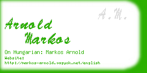 arnold markos business card